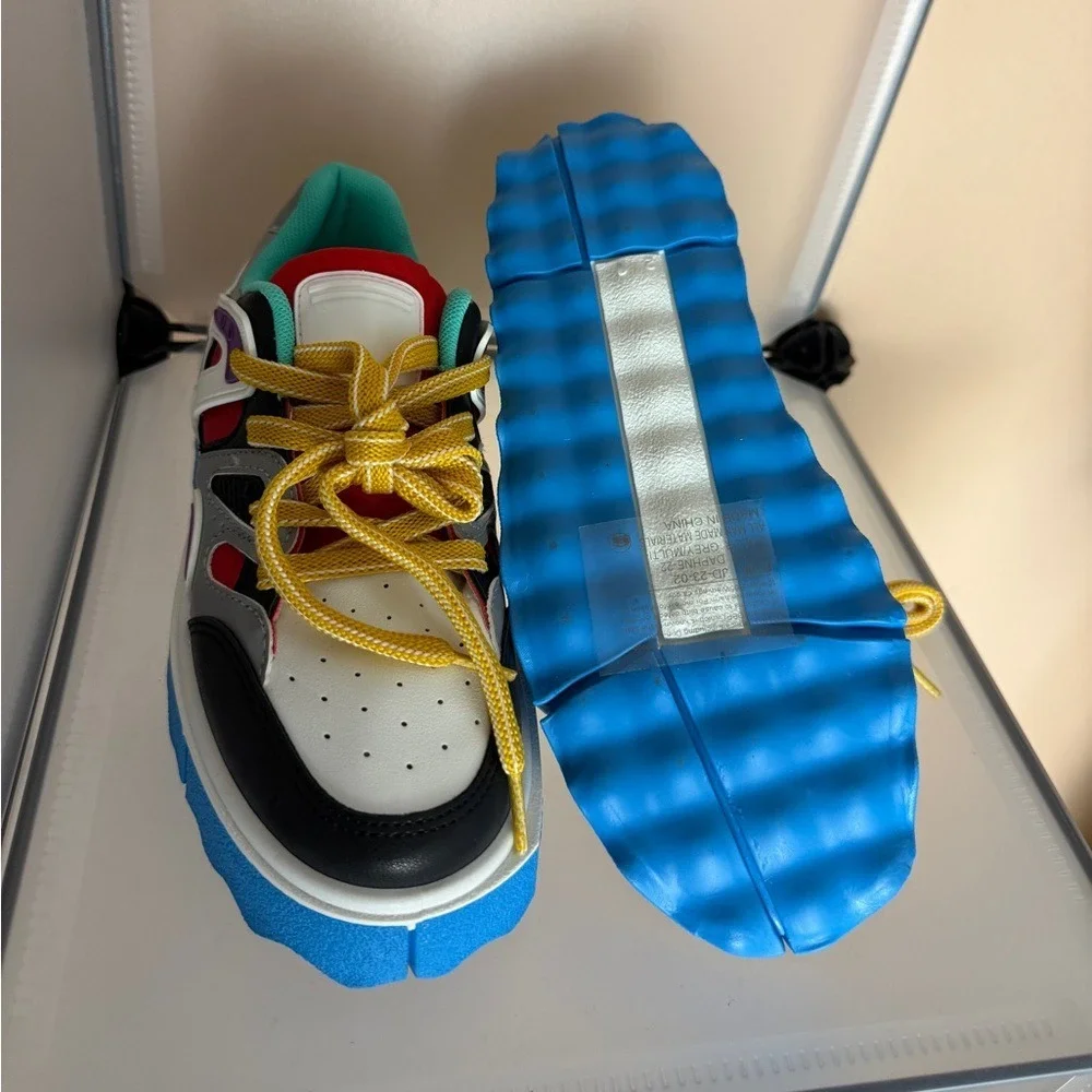 Forever Link Women's Multicolored Chunky Platform Sneakers Size 7.5